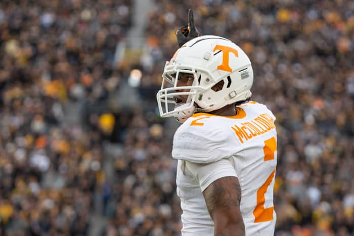 Tennessee Volunteers S Jaylen McCollough during the loss to Missouri. (Photo by Kylie Graham of USA Today Sports)